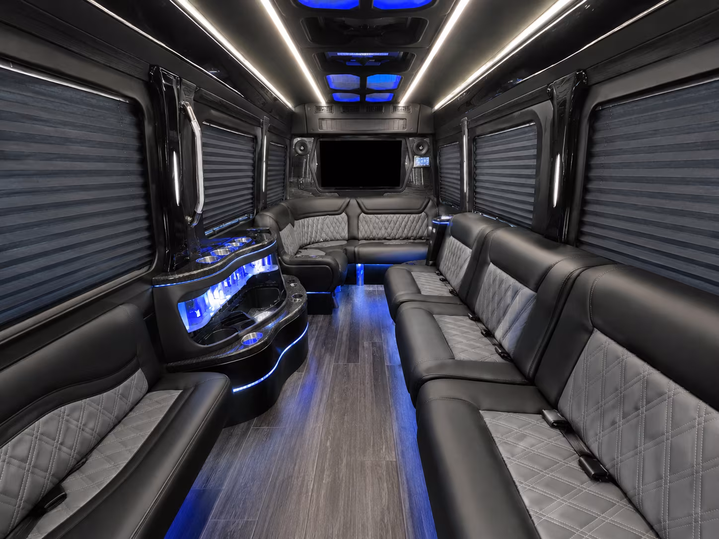 davenport 30 passenger party bus interior