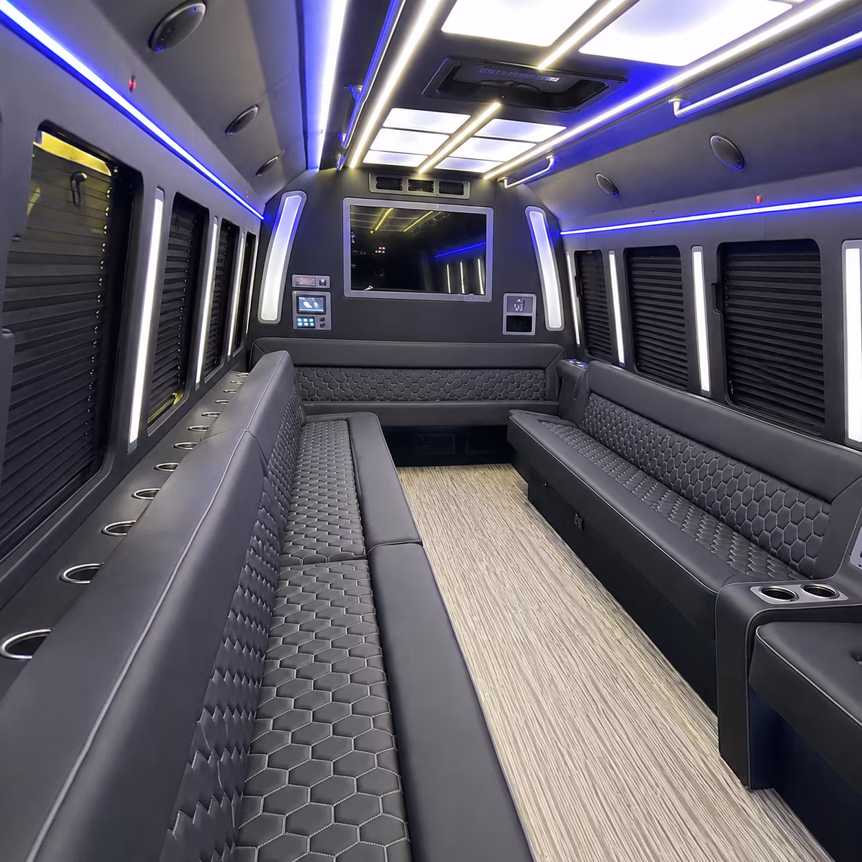 davenport 40 passenger party bus inside