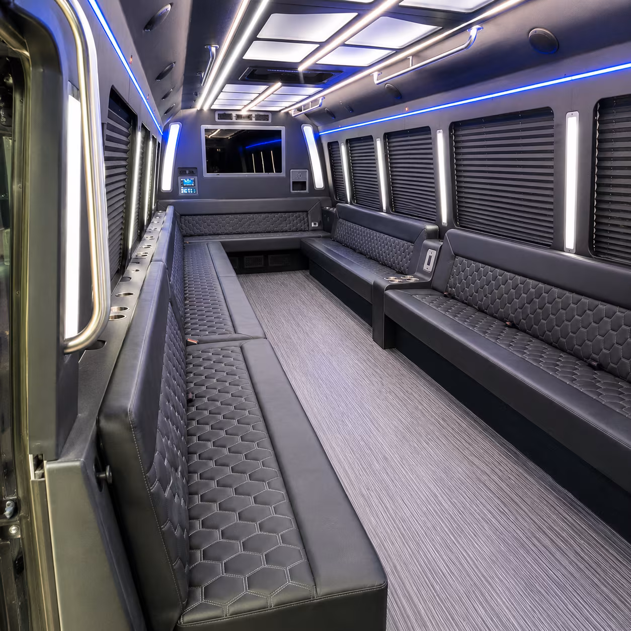 davenport 40 passenger party bus interior